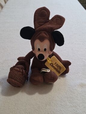 DISNEY HAPPY EASTER CHOCOLATE MICKEY MOUSE STUFFED PLUSH TOY